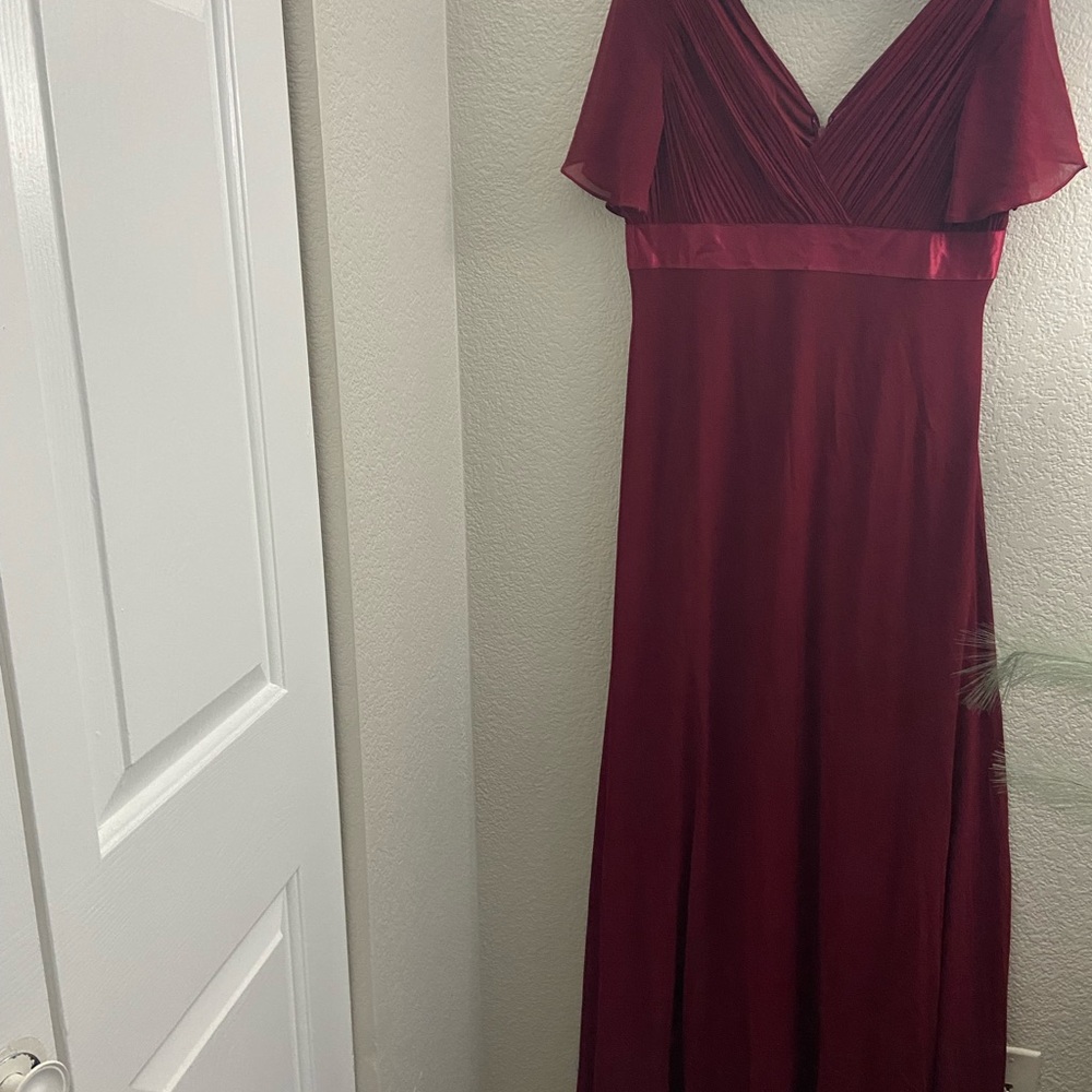 Maternity flutter chiffon maxi dress